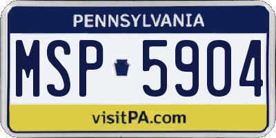 PA license plate MSP5904