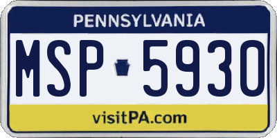 PA license plate MSP5930