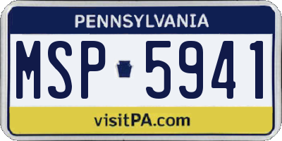 PA license plate MSP5941
