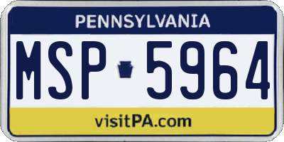 PA license plate MSP5964