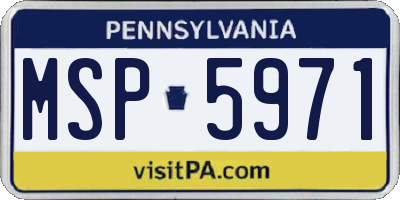PA license plate MSP5971