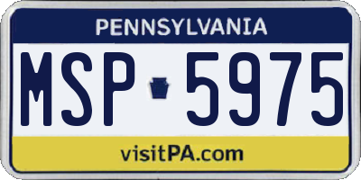 PA license plate MSP5975