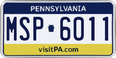 PA license plate MSP6011