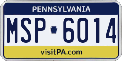 PA license plate MSP6014