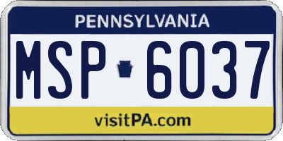 PA license plate MSP6037