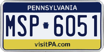 PA license plate MSP6051