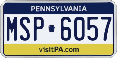 PA license plate MSP6057