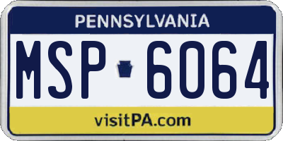 PA license plate MSP6064