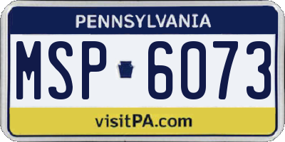 PA license plate MSP6073