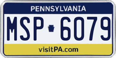 PA license plate MSP6079