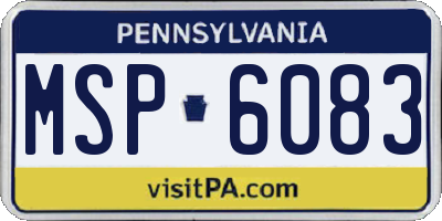PA license plate MSP6083