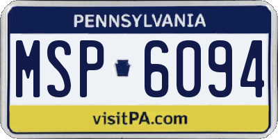 PA license plate MSP6094