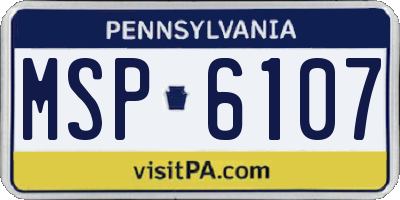 PA license plate MSP6107