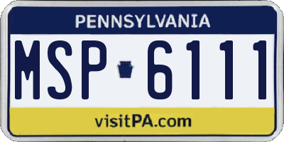 PA license plate MSP6111