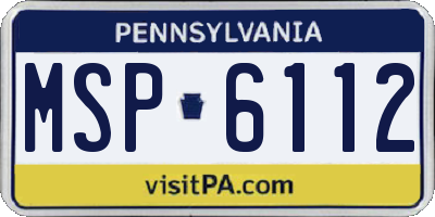 PA license plate MSP6112