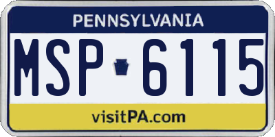 PA license plate MSP6115