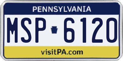 PA license plate MSP6120