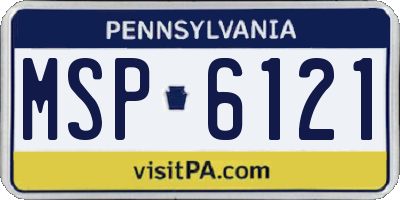 PA license plate MSP6121