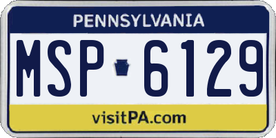 PA license plate MSP6129