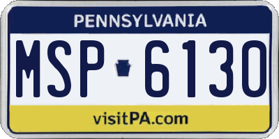 PA license plate MSP6130