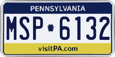 PA license plate MSP6132