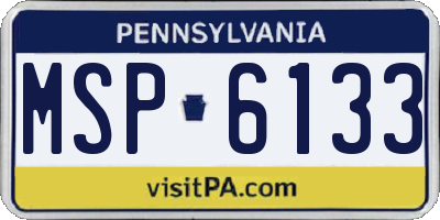 PA license plate MSP6133