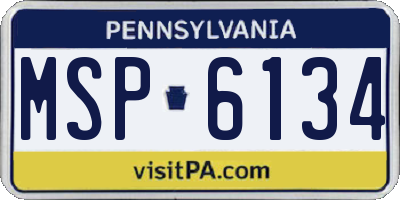 PA license plate MSP6134