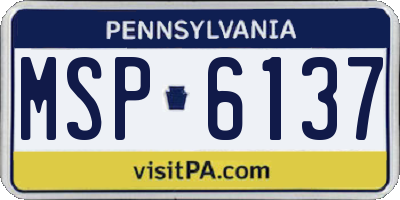 PA license plate MSP6137