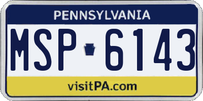 PA license plate MSP6143