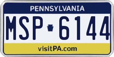 PA license plate MSP6144
