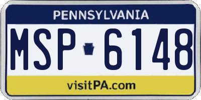 PA license plate MSP6148
