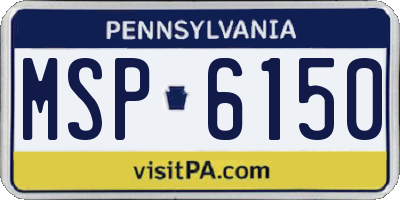 PA license plate MSP6150