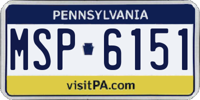 PA license plate MSP6151