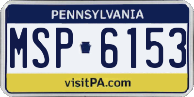 PA license plate MSP6153
