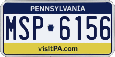 PA license plate MSP6156