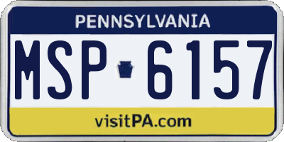 PA license plate MSP6157