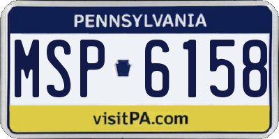 PA license plate MSP6158