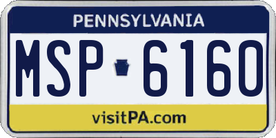 PA license plate MSP6160