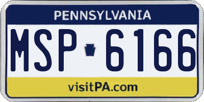 PA license plate MSP6166