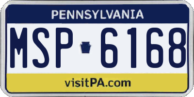 PA license plate MSP6168
