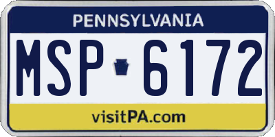 PA license plate MSP6172