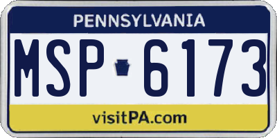 PA license plate MSP6173