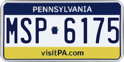 PA license plate MSP6175