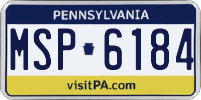 PA license plate MSP6184