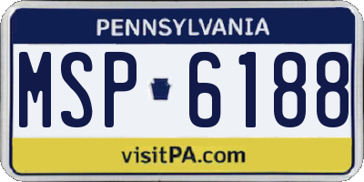 PA license plate MSP6188