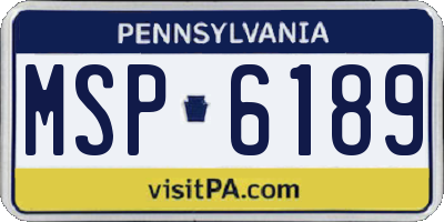 PA license plate MSP6189