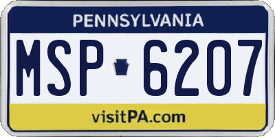 PA license plate MSP6207