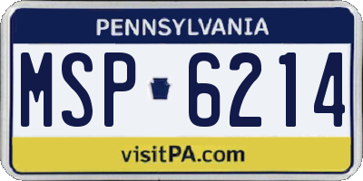 PA license plate MSP6214