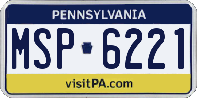 PA license plate MSP6221