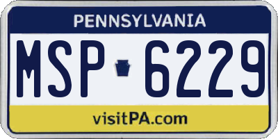 PA license plate MSP6229